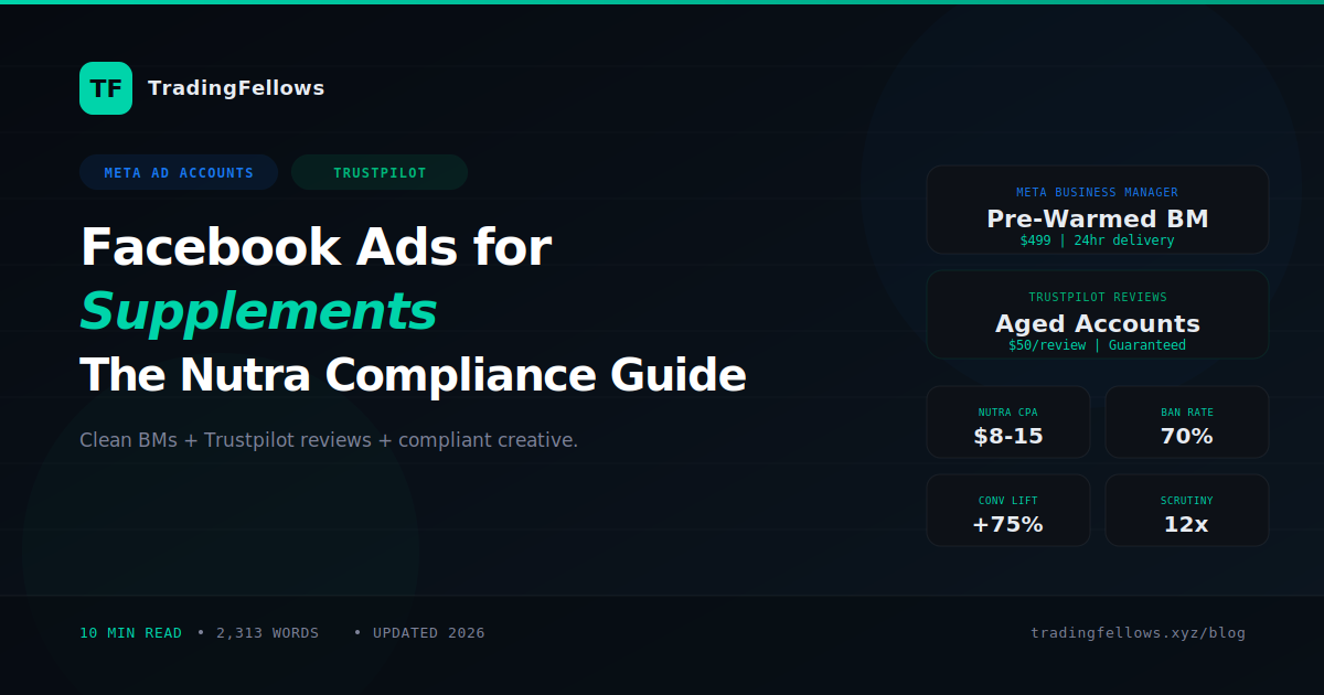 Facebook Ads for Supplements | How to Run Nutra Campaigns Without Getting Banned 2026