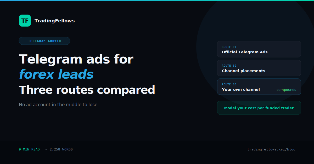 Telegram Ads for Forex | How Brokers and Affiliates Actually Generate Leads in 2026