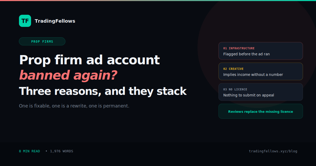Prop Firm Ad Account Banned? The 3 Reasons It Keeps Happening